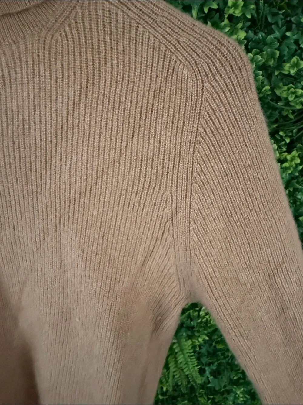 Ann Taylor 100% Cashmere Turtleneck Sweater Camel Tan Size L